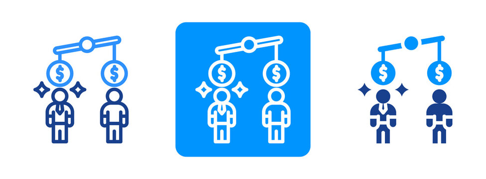 Economic Disparity Icon In Dual Tone Style