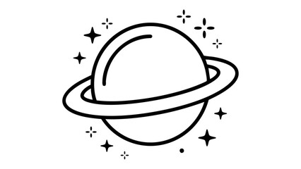Saturn Planet Icon Vector for Space Science and Astronomy Design © Begum