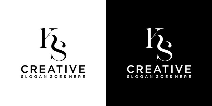 KS or SK initial letter logo design vector