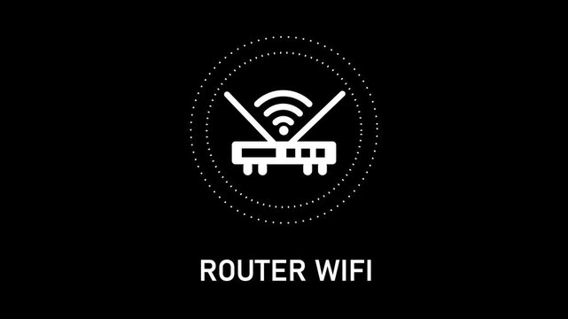 Wi fi router network connection animated wireless internet signal concept wifi
