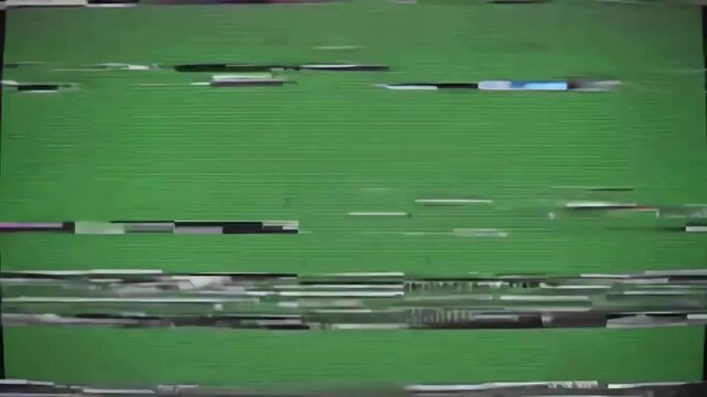 High contrast analog static noise with heavy flickering grain and digital signal interference over a bright chroma key green background