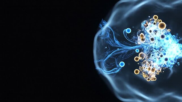 Targeted Nanomedicine Smart Pill Background: Dissolving Capsule Releasing Molecules with Left Copy Space for Ads