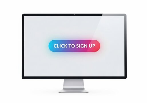 Digital Call to Action: Gradient Button on Sleek Display