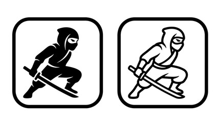 Obraz premium Dynamic ninja assassin character design illustration