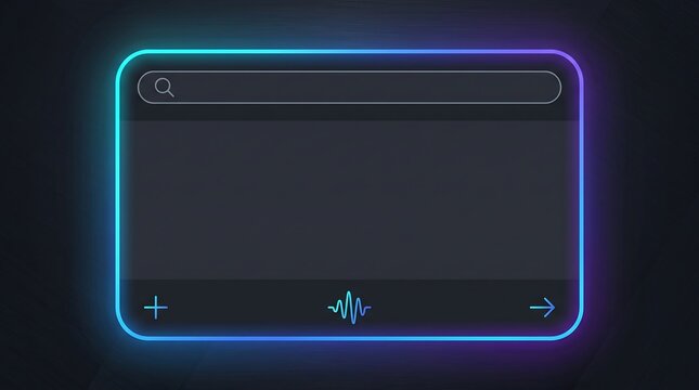  Minimalist digital user interface chat screen with a voice soundwave icon