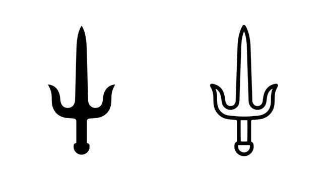 Detailed steel sai weapon illustration for combat training