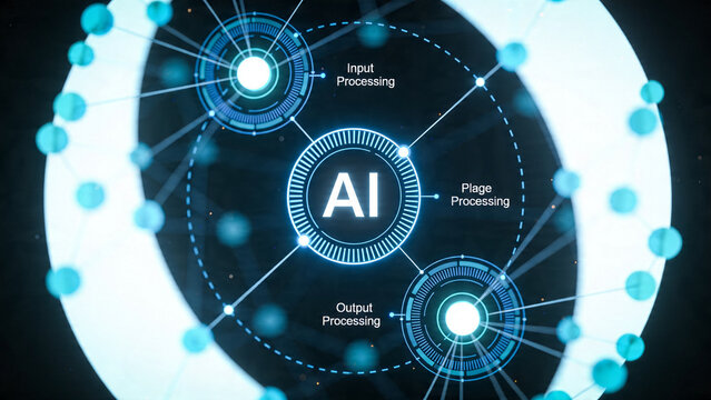 Artificial intelligence processing network visualization with digital AI interface