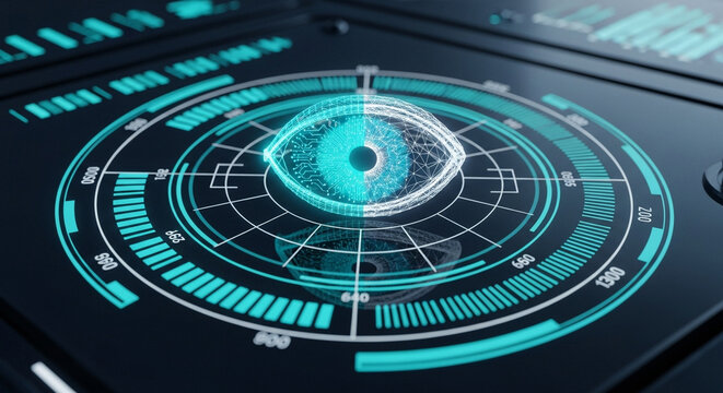 Futuristic Digital Eye Technology Interface Display