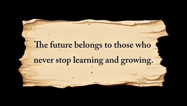 Inspirational Quote Animation &ndash; Never Stop Learning and Growing | 4K