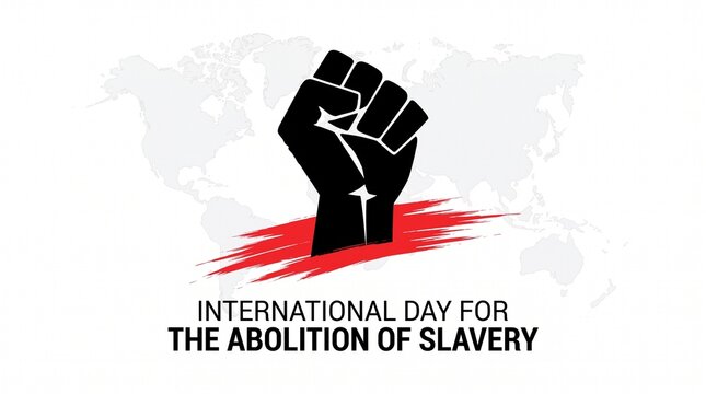 Black fist symbolizing abolition of slavery