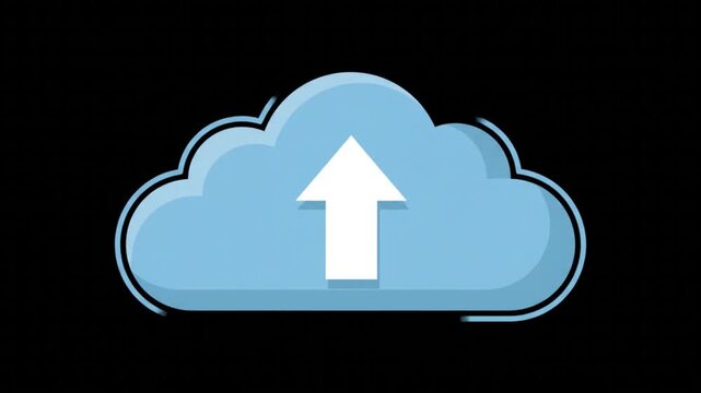 Animated cloud upload download arrow tech motion graphi