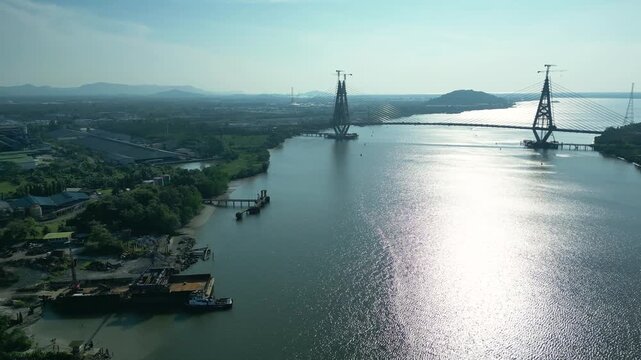The Demak-Isthmus Bridge (often associated with the Demak Laut area) is located on Jalan Keruing in Kuching, Sarawak. It connects the Demak Laut industrial area and the Kuching Isthmus.