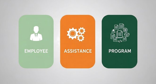 Employee Assistance Program concept infographic with modern icons and text