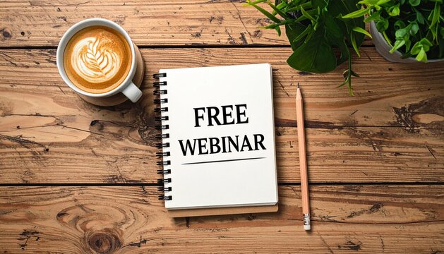 Free Webinar Invitation with Modern Workspace Setup
