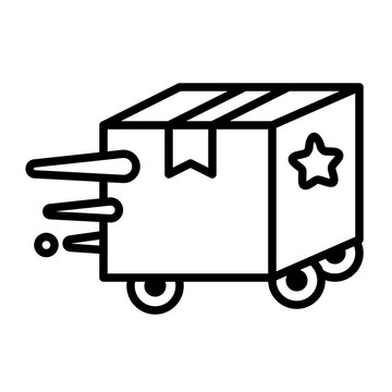 Fast Delivery Box on Wheels Motion Lines