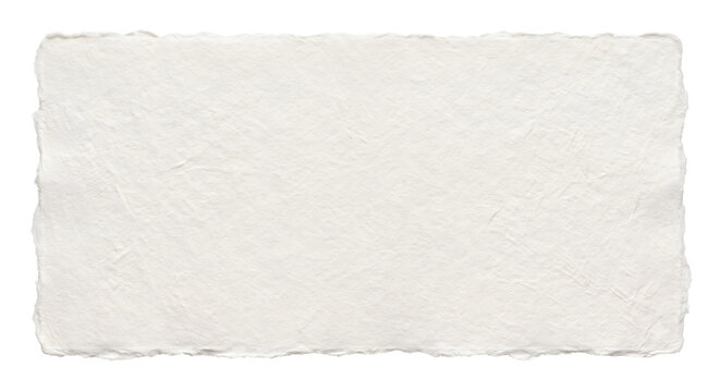 Handmade deckle edge white cotton paper sheet