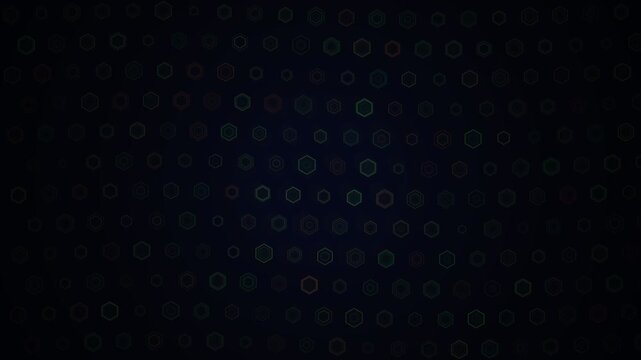 smooth moving red and green hexagonal grid abstract background