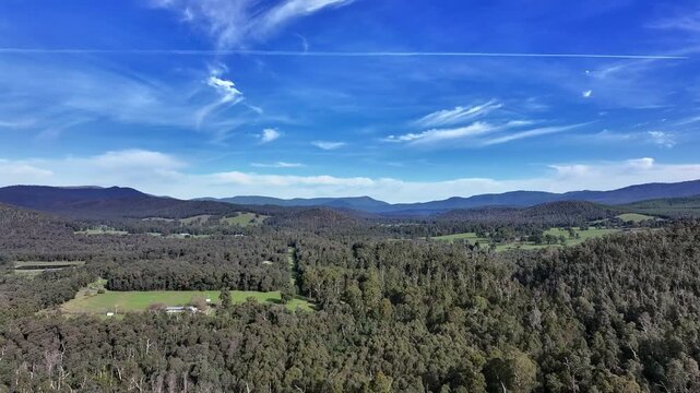 Spectacular aerial footage of Buxton Victoria Australia