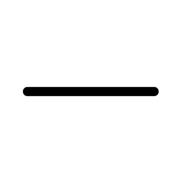 Minimalist black horizontal minus sign icon on a white background