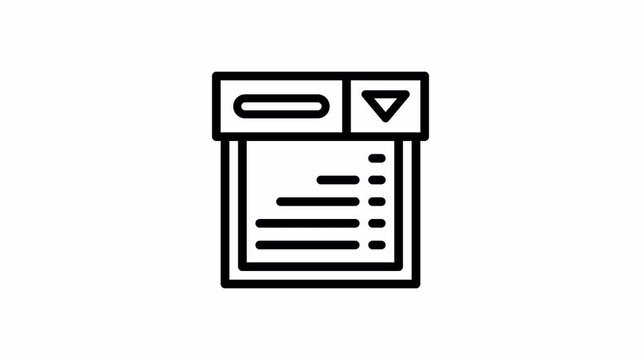 Drop Down Menu minimalist stroke animation