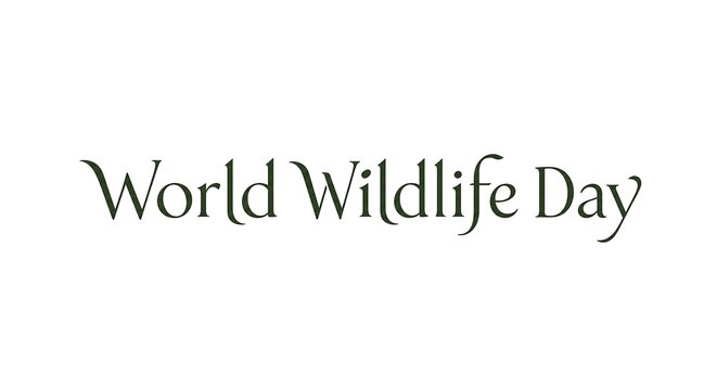 Elegant World Wildlife Day Text on White Background