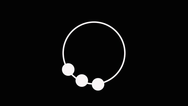 white dots spinning in circular path loading indicator loop video