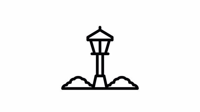 garden lamp minimalist stroke animation