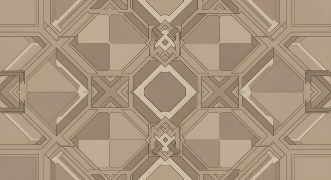 Abstract geometric pattern background. Beige symmetrical shapes with modern lines.