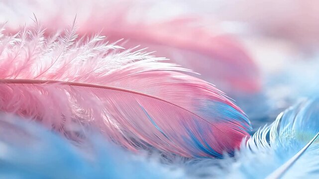 Colorful feathers in soft focus