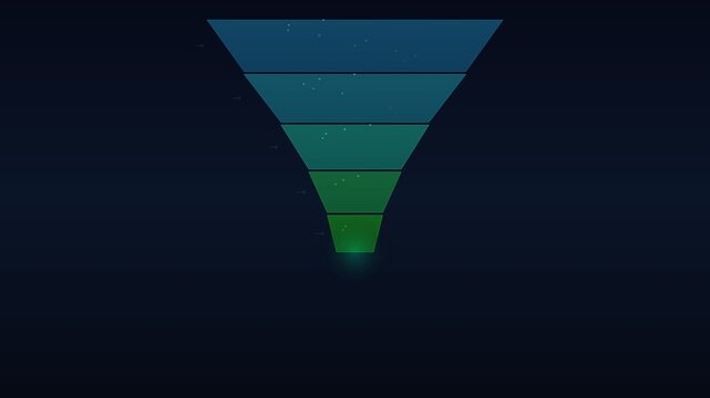 Business Funnel Flow Sales Pipeline Conversion Stage Diagram 4K