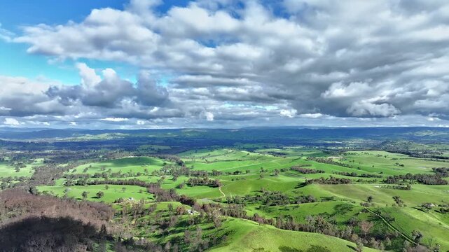 Cinematic aerial footage of Ghin Ghin near Yea Victoria Australia