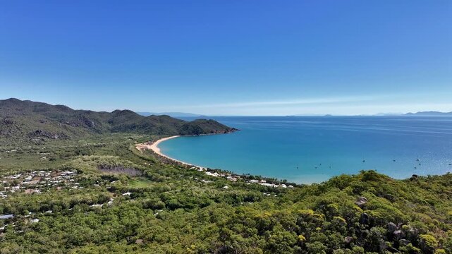 Spectacular cinematic aerial footage of Horseshoe Bay Magnetic Island Queensland Australia