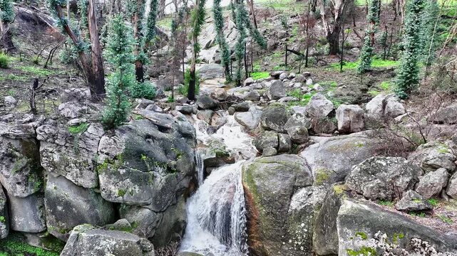 Aerial footage of Jacks Falls near Caveat  Victoria Australia