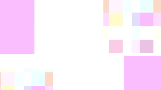 Pixelated colorful grid mosaic pattern featuring soft pastel pink, white, blue, and yellow squares arranged like a glitchy digital texture background