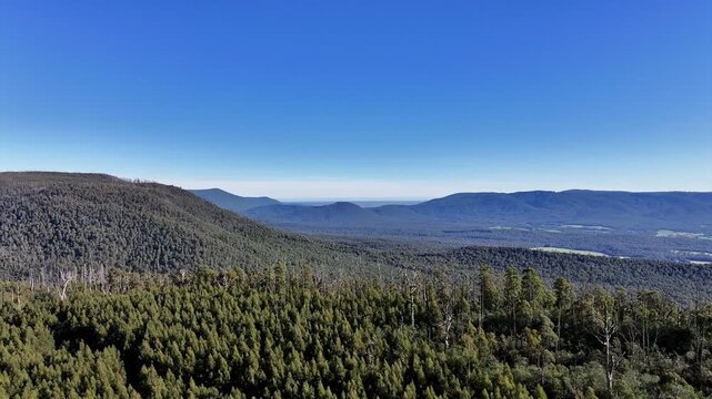 Spectacular aerial footage from Keppel Lookout Marysville Victoria Australia