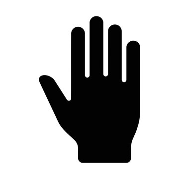 raised hand open palm glyph icon
