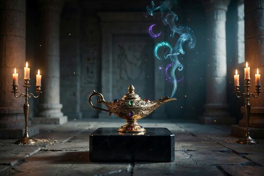Aladdin Lamp Ancient Chamber Magic High Resolution Picture
