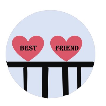 Best Friend Coral Hearts on Minimal White Background