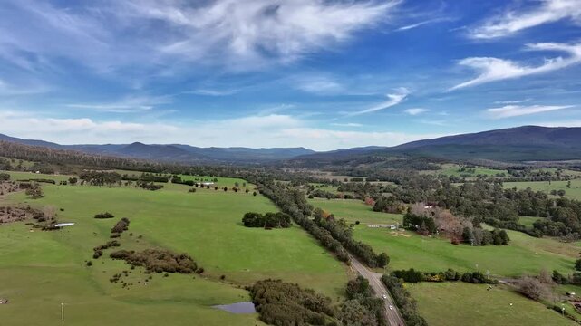 Spectacular aerial footage of Taggerty Victoria Australia