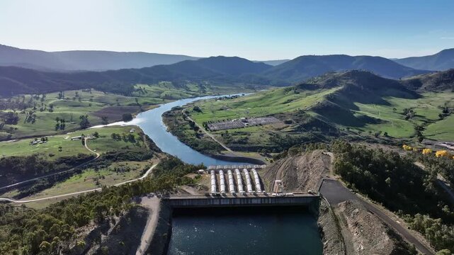Spectacular aerial footage of Talbingo Dam NSW Australia