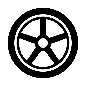 car hubcap wheel glyph icon