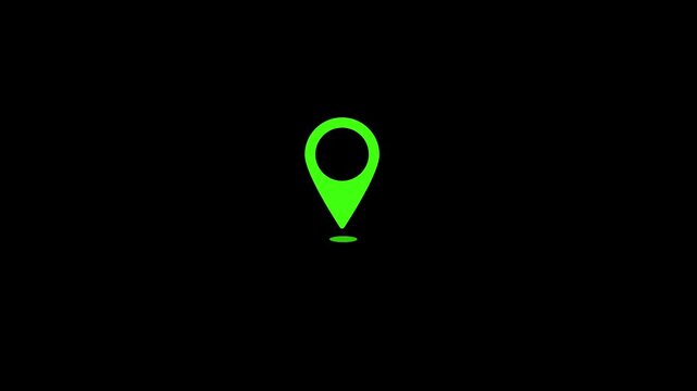 Location icon animated video, map point