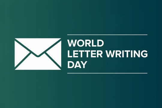 World letter writing day announcement with envelope icon envelope correspondence communication minimalist background celebration delivery receiver literacy