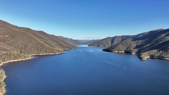 Spectacular aerial footage of Talbingo Dam NSW Australia