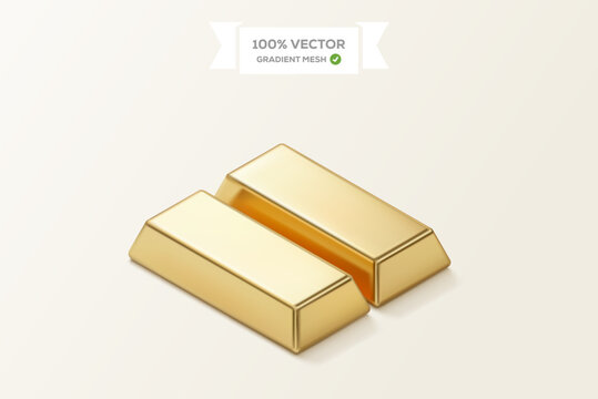 Abstract isometric golden ingot geometric structure linear illustration