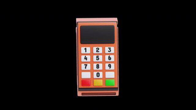 3D Animation of POS payment terminal for card transactions