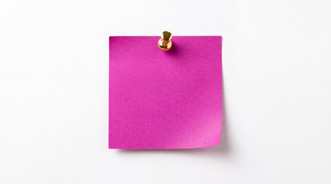 Bright purple sticky note pinned to a flat surface