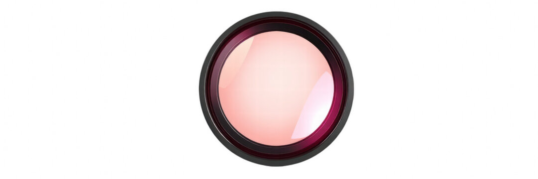 Camera lens glass isolated on black background