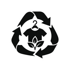 Fototapeta premium Eco Friendly Recycled Clothing Vector Illustration Icon