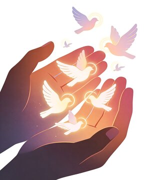 International day for the remembrance of the slave trade and its abolition concept with dove and hand graphic